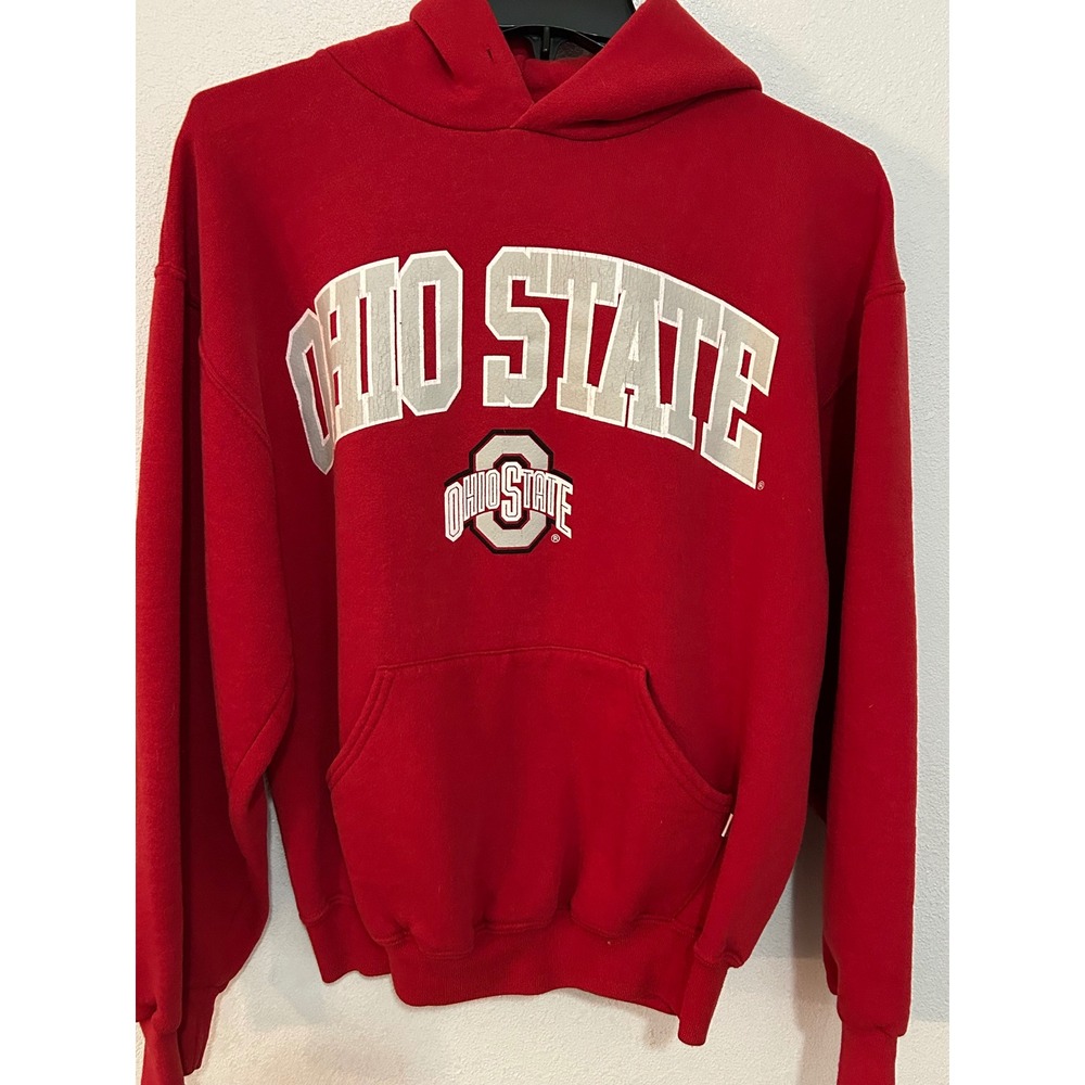 Russell Athletic Ohio State Buckeyes Hoodie Red Sweatshirt Womens Medium 137